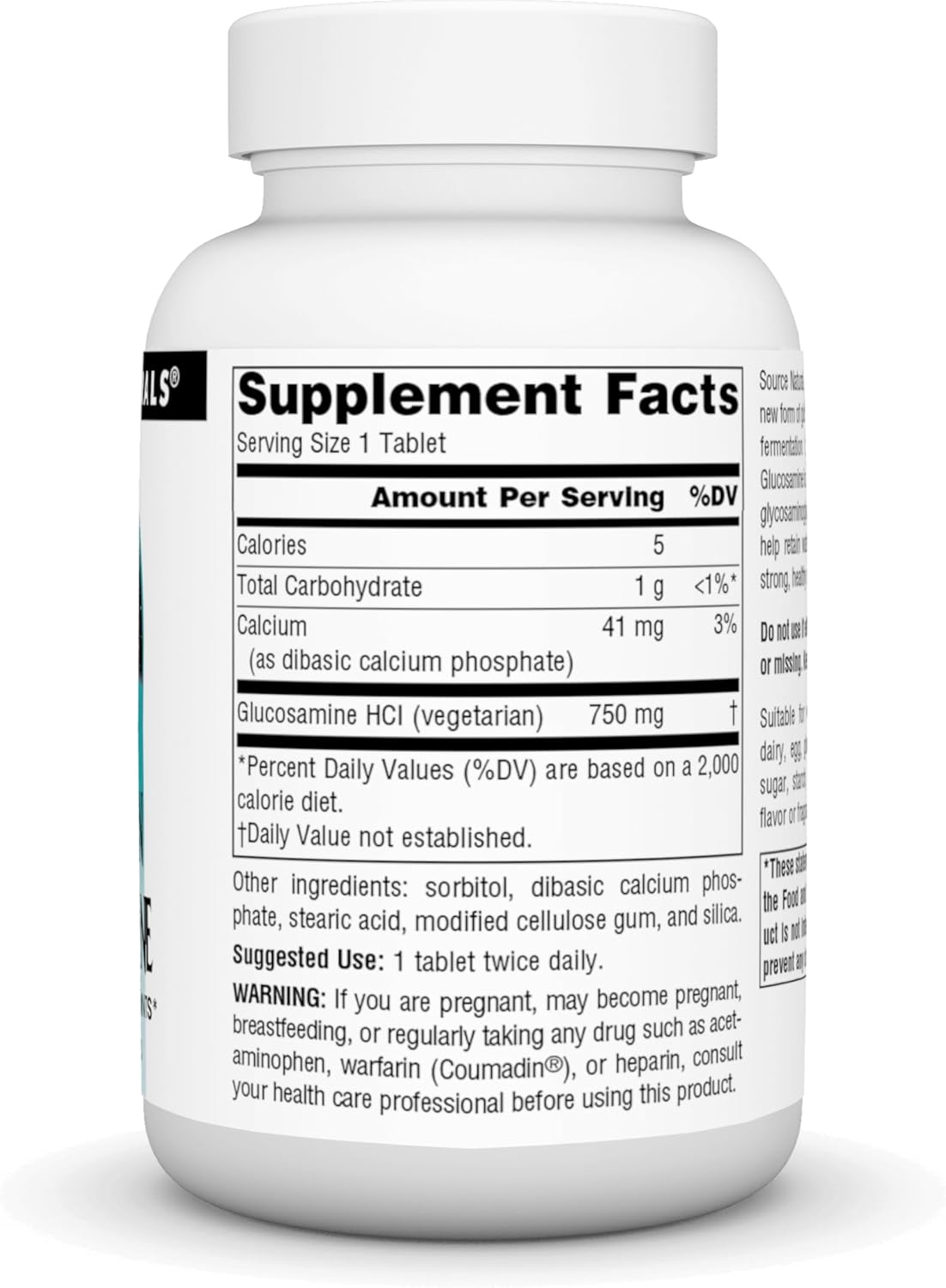 Source Naturals Vegetarian Glucosamine - 60 Tablets, Supports Joint Health, 750mg