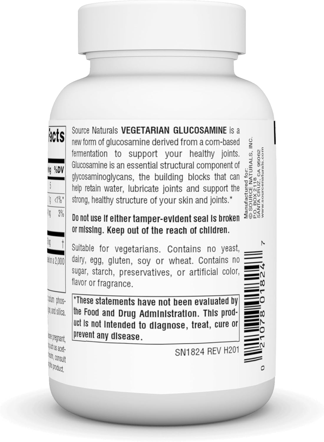 Source Naturals Vegetarian Glucosamine - 60 Tablets, Supports Joint Health, 750mg
