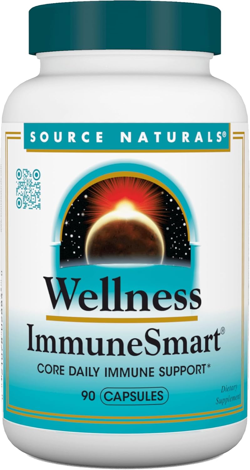 Source Naturals Wellness ImmuneSmart - Immune Support with Vitamins A, C, D, Zinc, Elderberry, Echinacea, Andrographis - 90 Capsules