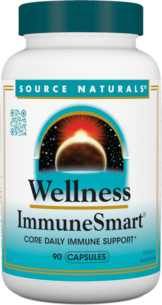 Source Naturals Wellness ImmuneSmart - Immune Support with Vitamins A, C, D, Zinc, Elderberry, Echinacea, Andrographis - 90 Capsules