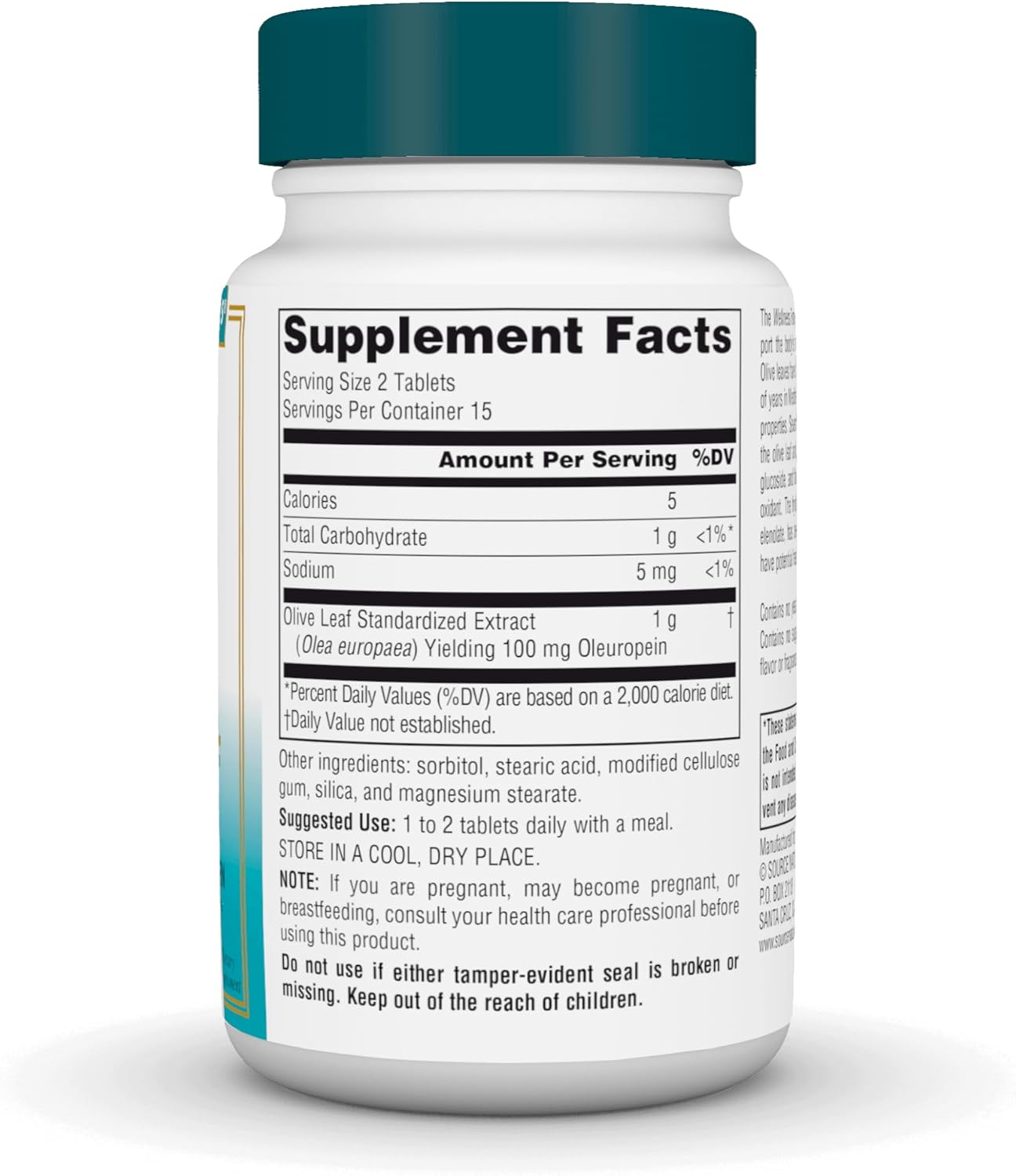 Source Naturals Wellness Olive Leaf Extract Tablets - 500mg, 30 Count