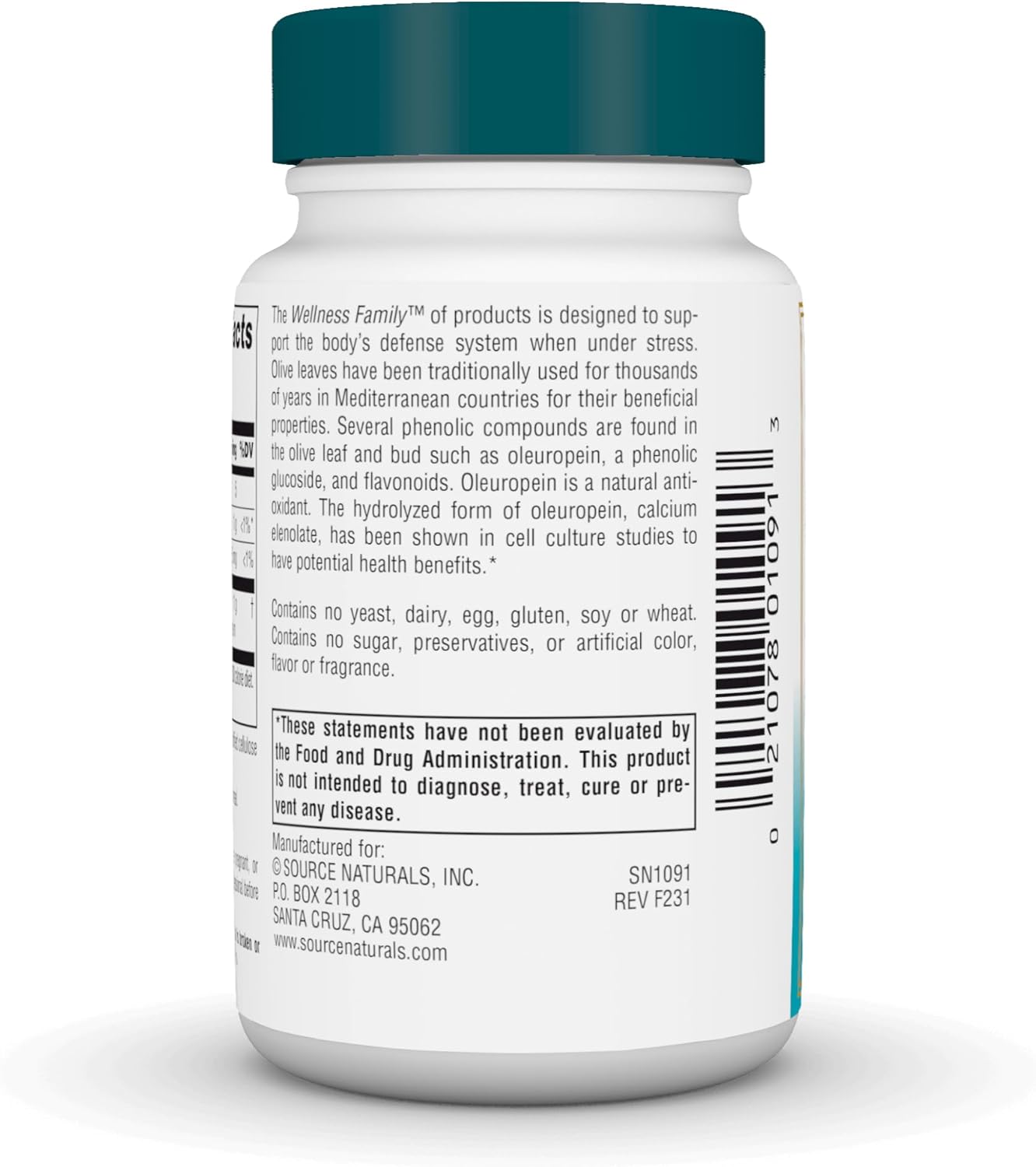 Source Naturals Wellness Olive Leaf Extract Tablets - 500mg, 30 Count