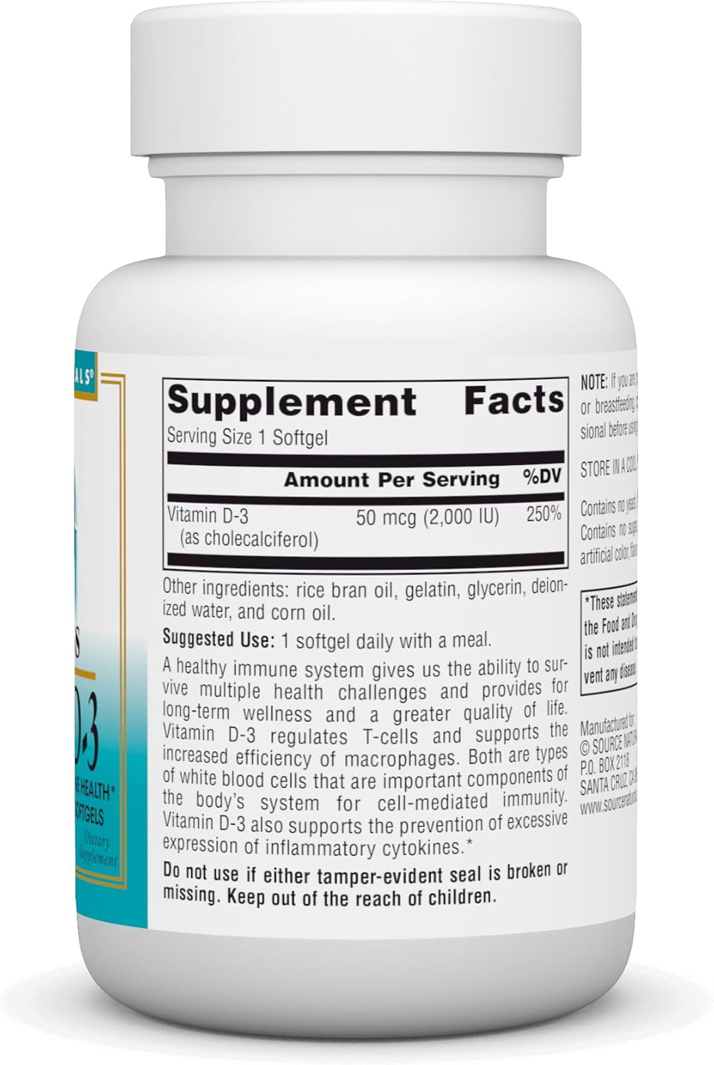 Source Naturals Wellness Vitamin D-3 for Immune Health, Bioactive Formula