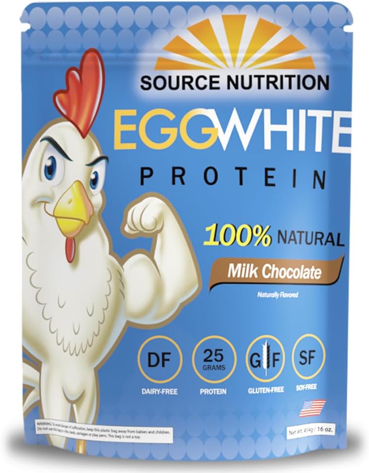 Source Nutrition TradeKing 1 lb Dairy Free Egg White Protein Powder - 25g Protein, Build Lean Muscle, Milk Chocolate Flavor