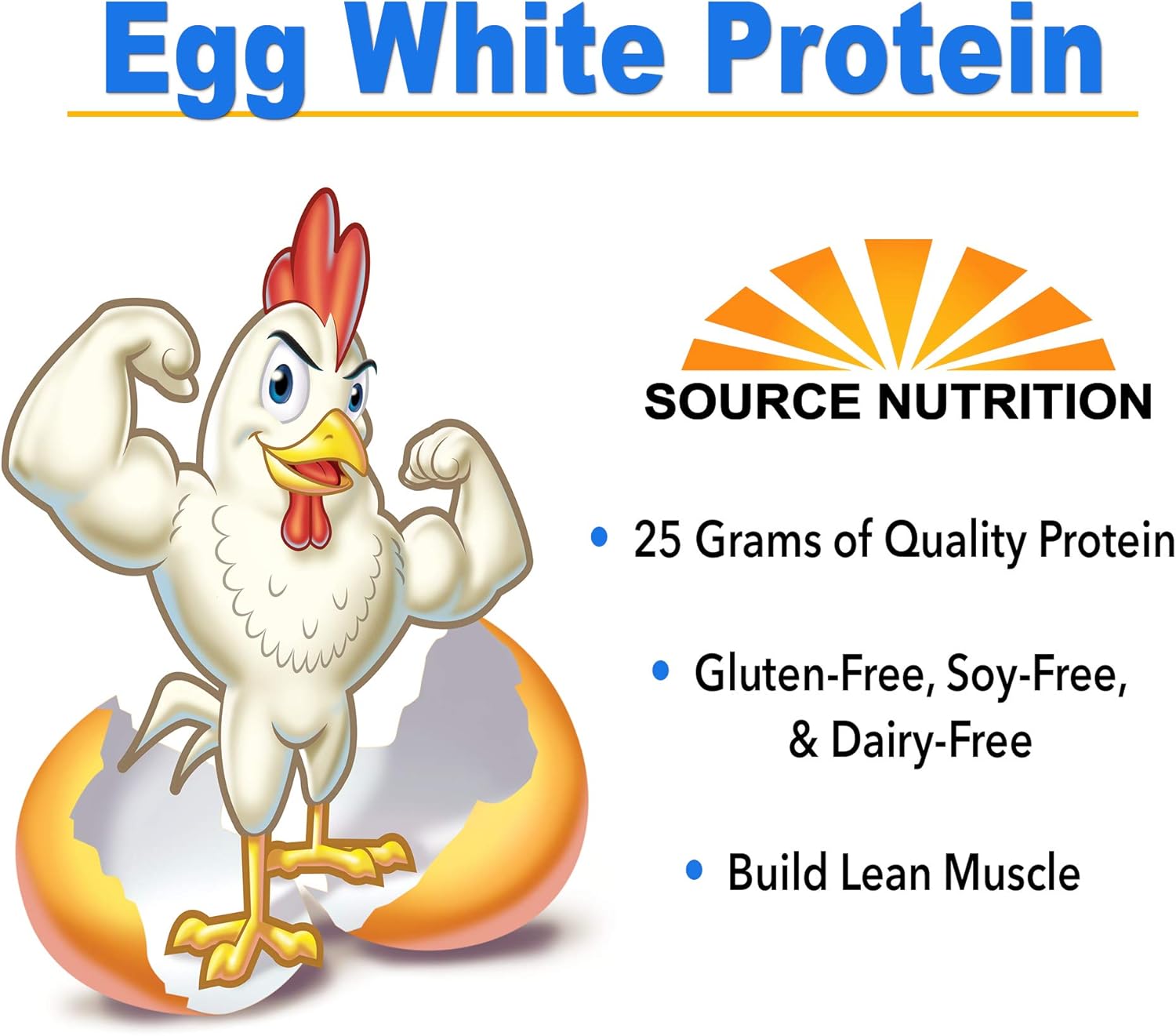 Source Nutrition TradeKing 1 lb Dairy Free Egg White Protein Powder - 25g Protein, Build Lean Muscle, Milk Chocolate Flavor