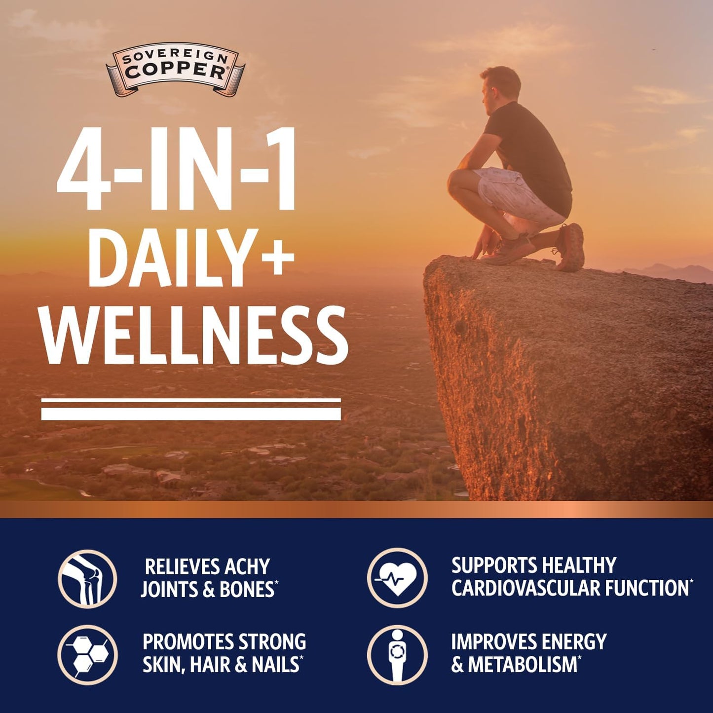 Sovereign Copper Hydrosol: Daily 4-in-1 Wellness Supplement for Joints, Bones, Hair, Skin, Nails, Heart Health, Energy & Metabolism, 16oz