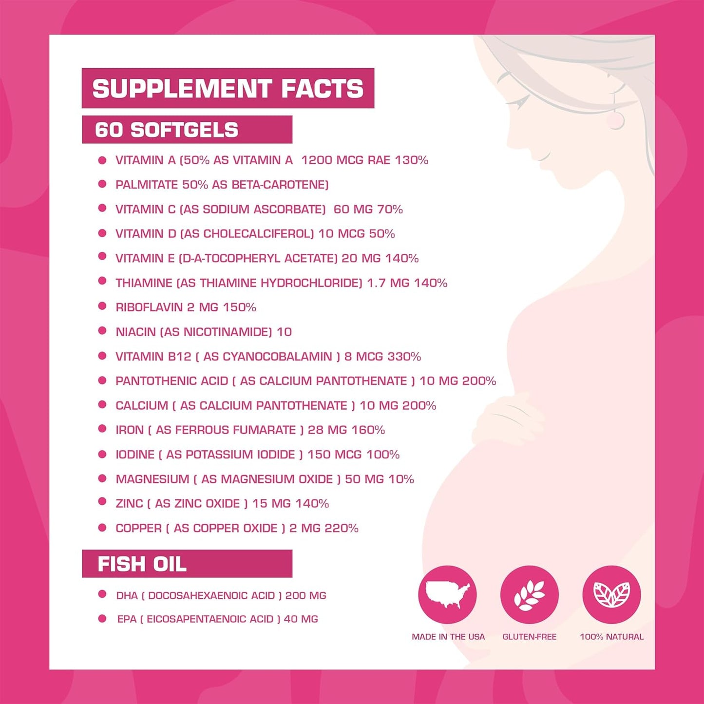 Spark Nutrition Pregnaforte Prenatal Vitamins - 2 Month Supply with Essential Nutrients for Women - Folic Acid, Omega 3, Vitamin D, B6, B12, C, E, Calcium, Iron, Magnesium, Zinc - FSA/HSA Eligible