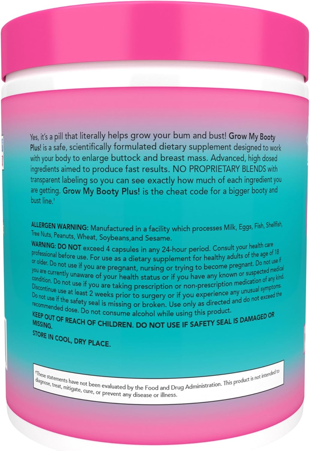 SPAZMATIC Booty Boost Plus Butt Enhancement Pills - Mega Growth Formula for Fast Glute and Bust Enhancement