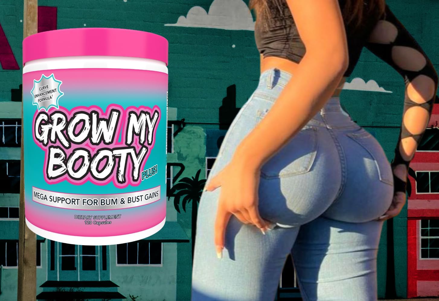 SPAZMATIC Booty Boost Plus Butt Enhancement Pills - Mega Growth Formula for Fast Glute and Bust Enhancement