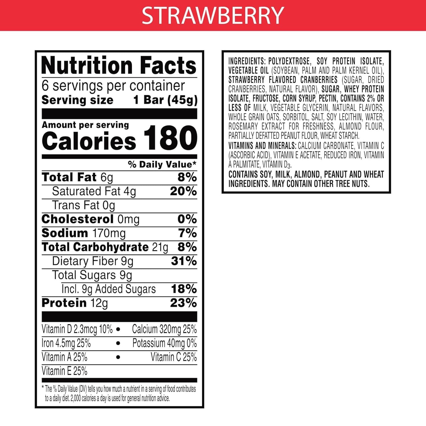 Special K Strawberry Protein Meal Bars - 12g Protein, High Fiber, 6 Boxes, 36 Bars