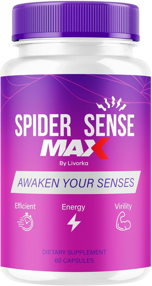 Spider Sense Max Pills for Men - Natural Supplement with 60 Capsules for 1 Month