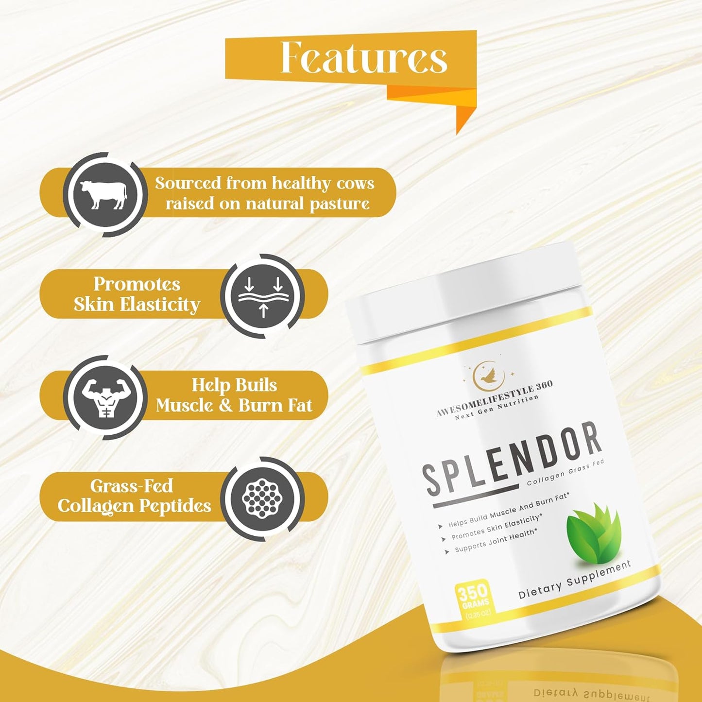 Splendor Grass-Fed Collagen Peptides Powder for Next Gen Nutrition & Lifestyle