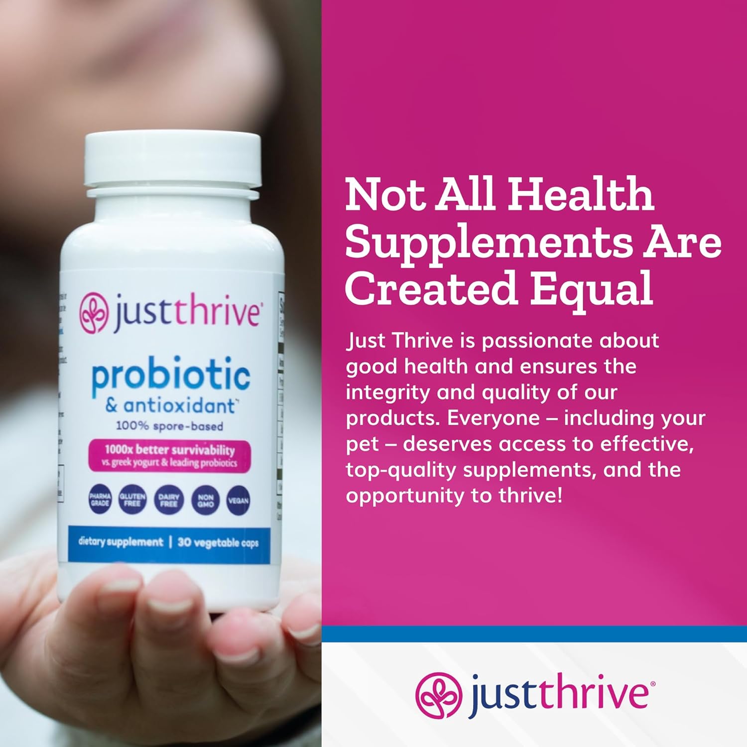 Spore-Based Probiotic & Antioxidant Supplement for Digestive & Immune Support - Gluten Free - 30 Capsules