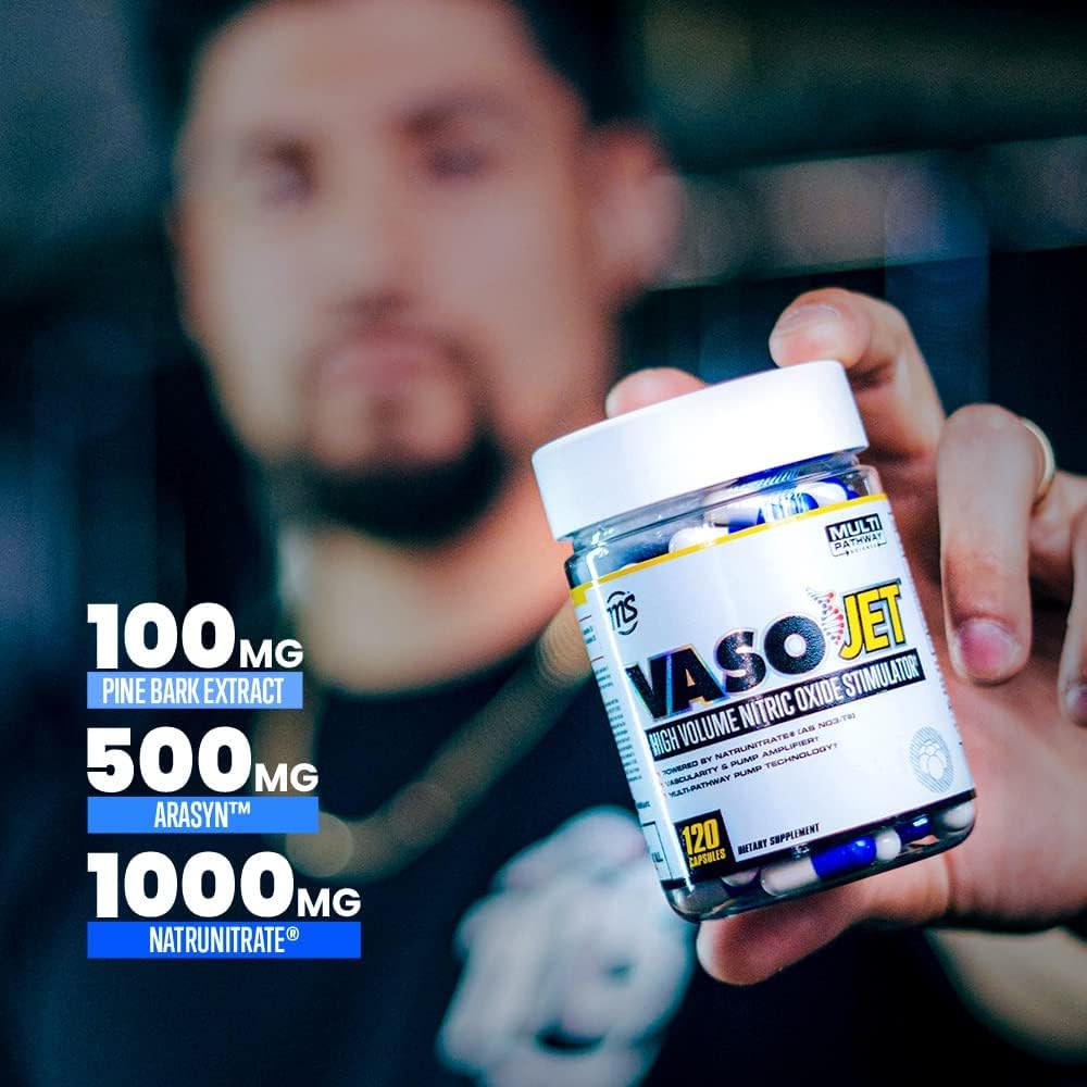 Sportsman Vasojet Muscle Pump Supplements - Nitric Oxide Booster - 120 Capsules for 40 Days
