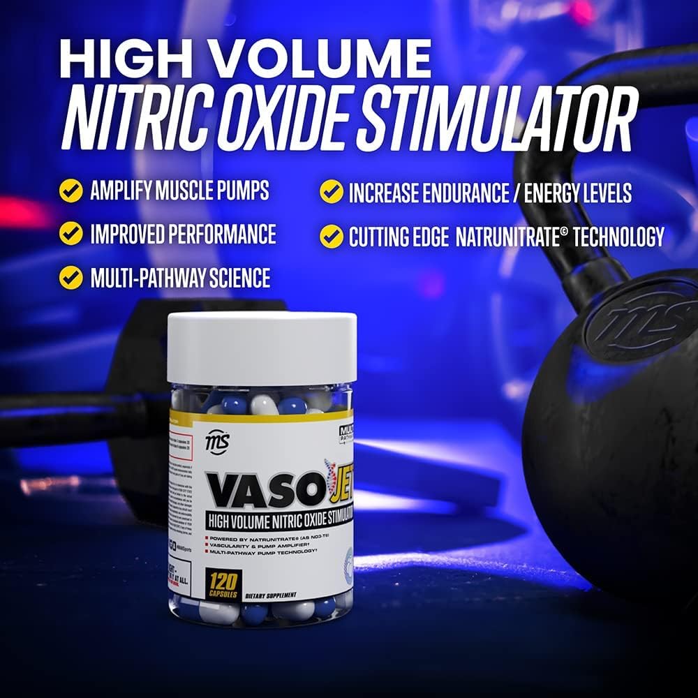 Sportsman Vasojet Muscle Pump Supplements - Nitric Oxide Booster - 120 Capsules for 40 Days