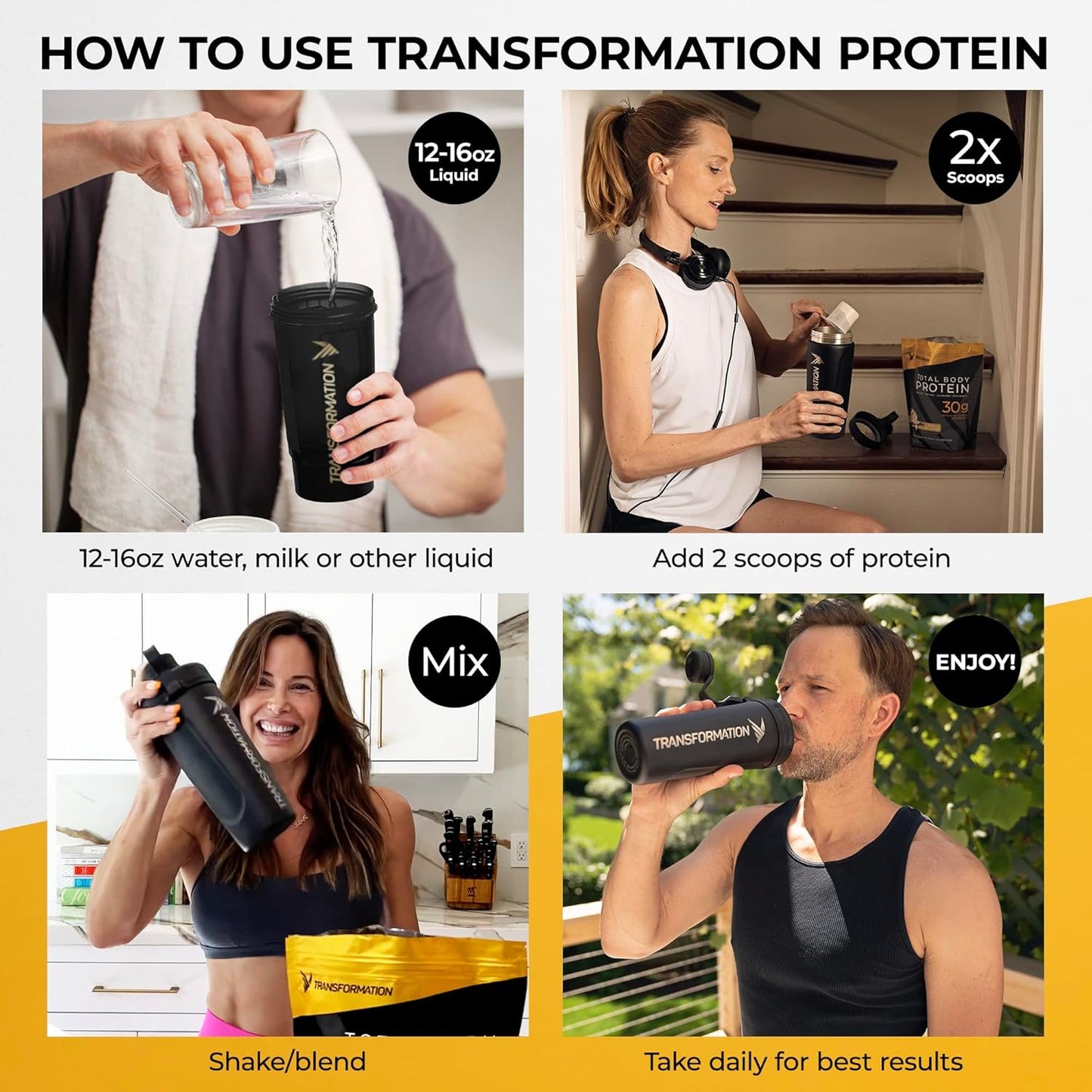 SPR Body Transformation Protein Blend with Egg White, Collagen Peptides, Plant Protein, Probiotics, Digestive Enzymes, MCT Oil - Low Carb Shake for Men & Women - Variety Pack of 10