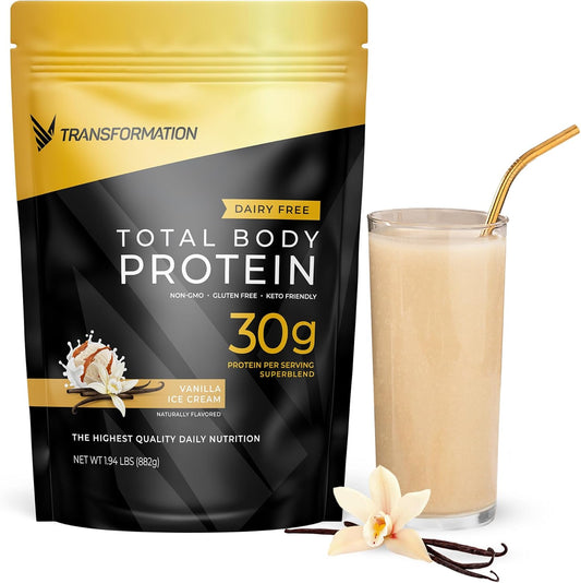 SPR Body Transformation Protein Super Blend with Probiotics, Digestive Enzymes, and MCT Oil - Vanilla Flavor for Men & Women