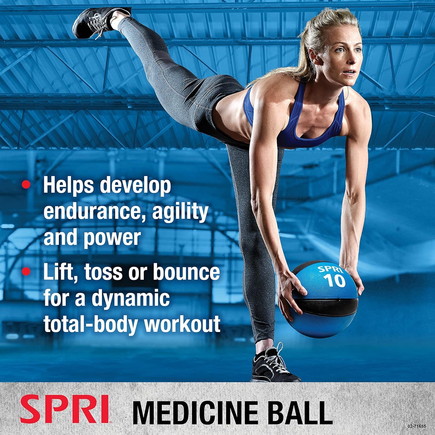 SPRI Medicine Ball for Endurance Training - Heavy-Duty Textured Surface - Easy-to-Read Weight Label - Multi-Use Fitness Tool