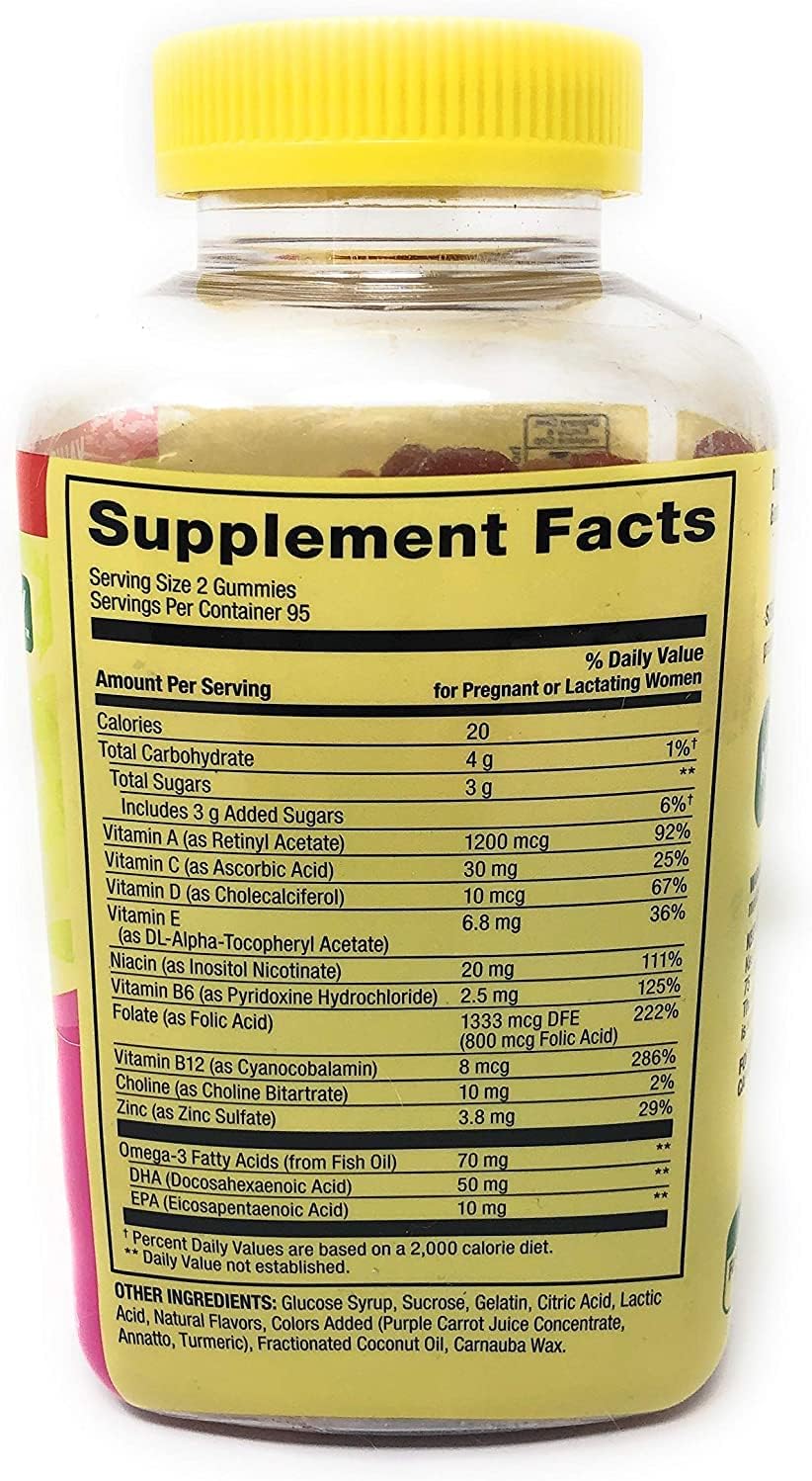 Spring Valley Adult Prenatal Health Multivitamin with DHA & Folic Acid Gummies + Vitamins Supplements Book