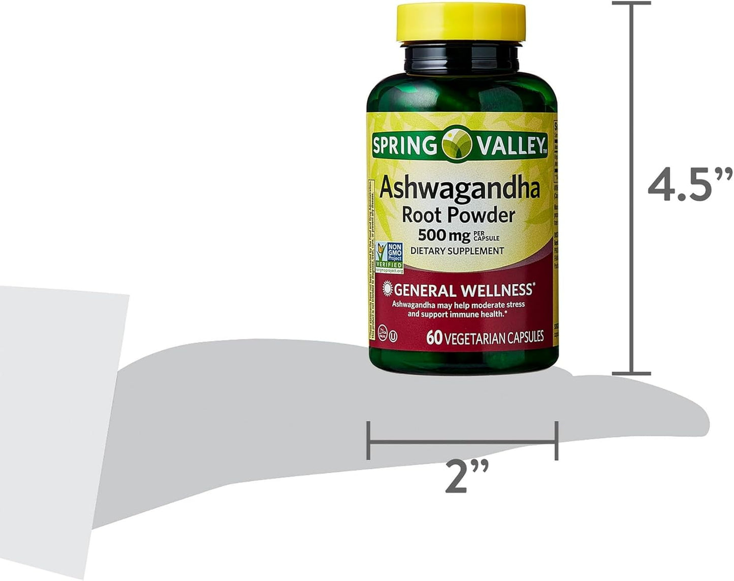 Spring Valley Ashwagandha Root Powder Capsules - 500mg (Pack of 1) from Fusion Shop Store