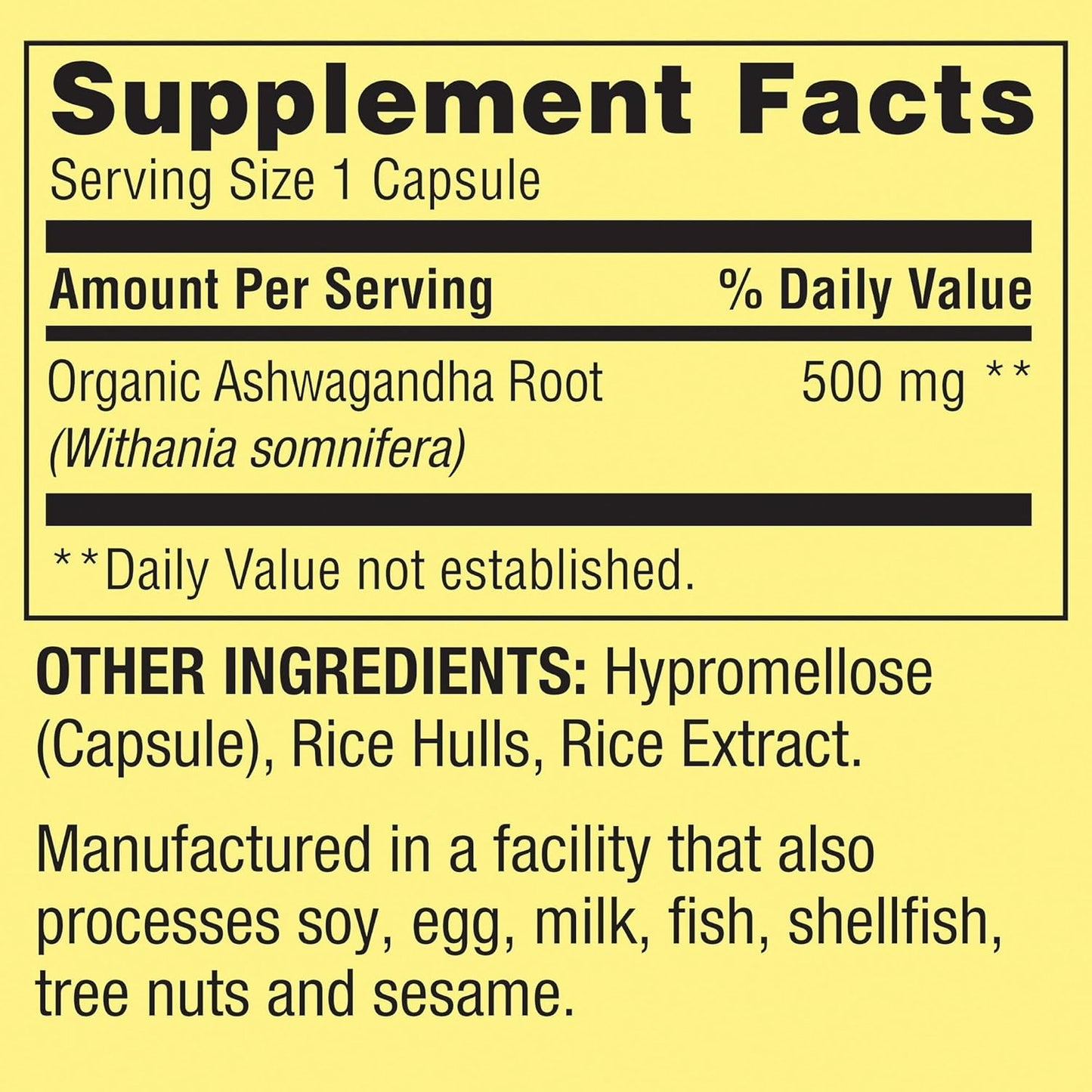 Spring Valley Ashwagandha Root Powder Capsules - 500mg (Pack of 1) from Fusion Shop Store