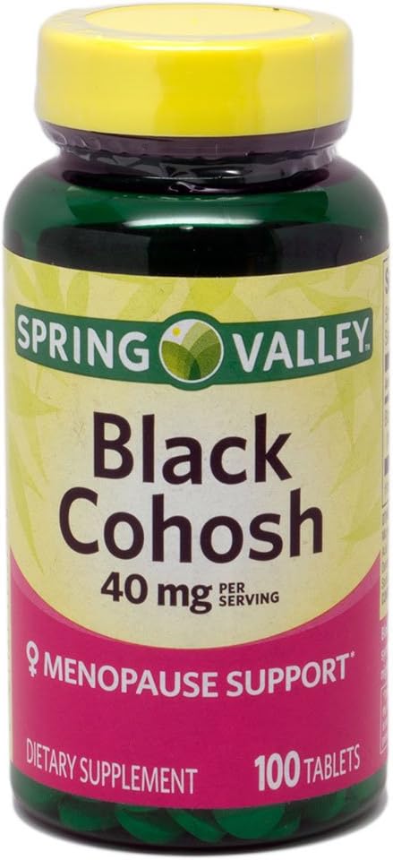 Spring Valley Black Cohosh Extract - 100 Count Bottle for Menopausal Symptom Relief