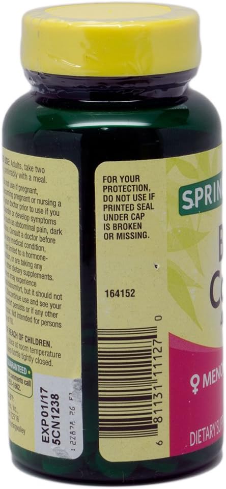 Spring Valley Black Cohosh Extract - 100 Count Bottle for Menopausal Symptom Relief