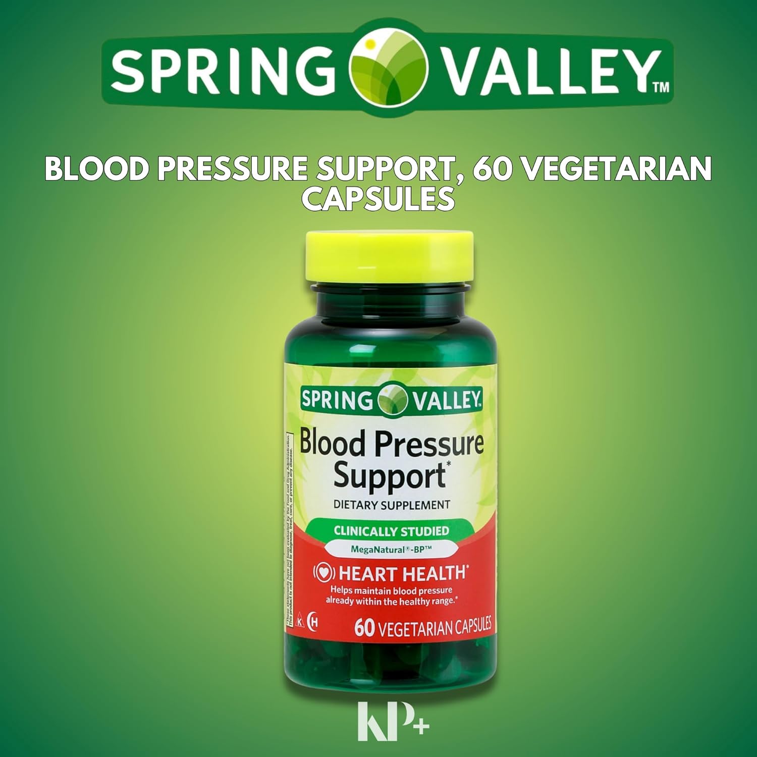 Spring Valley Blood Pressure Support Capsules with KP+ - 60 Count