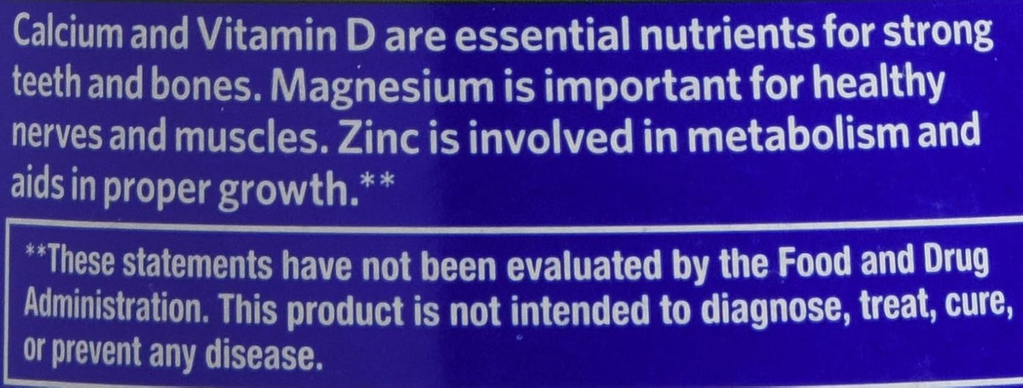 Spring Valley Calcium Magnesium Zinc Supplement - 250 Caplets, Bone Health Support