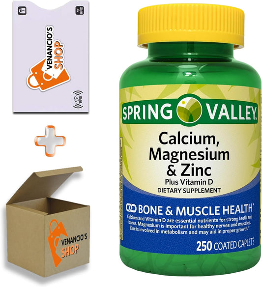 Spring Valley Calcium, Magnesium, Zinc & Vitamin D3 Caplets - 250 Count Pack