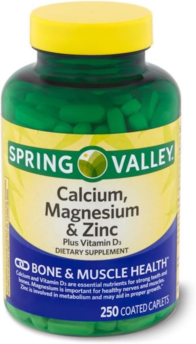 Spring Valley Calcium Magnesium Zinc with Vitamin D3 - 250 Coated Caplets