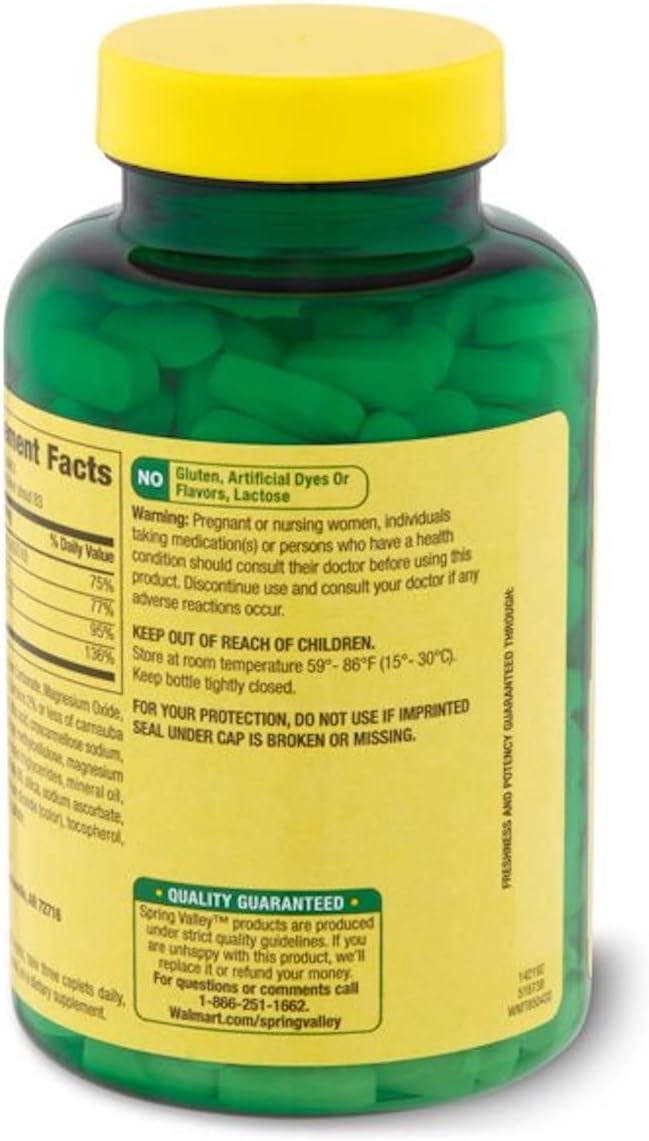 Spring Valley Calcium Magnesium Zinc with Vitamin D3 - 250 Coated Caplets