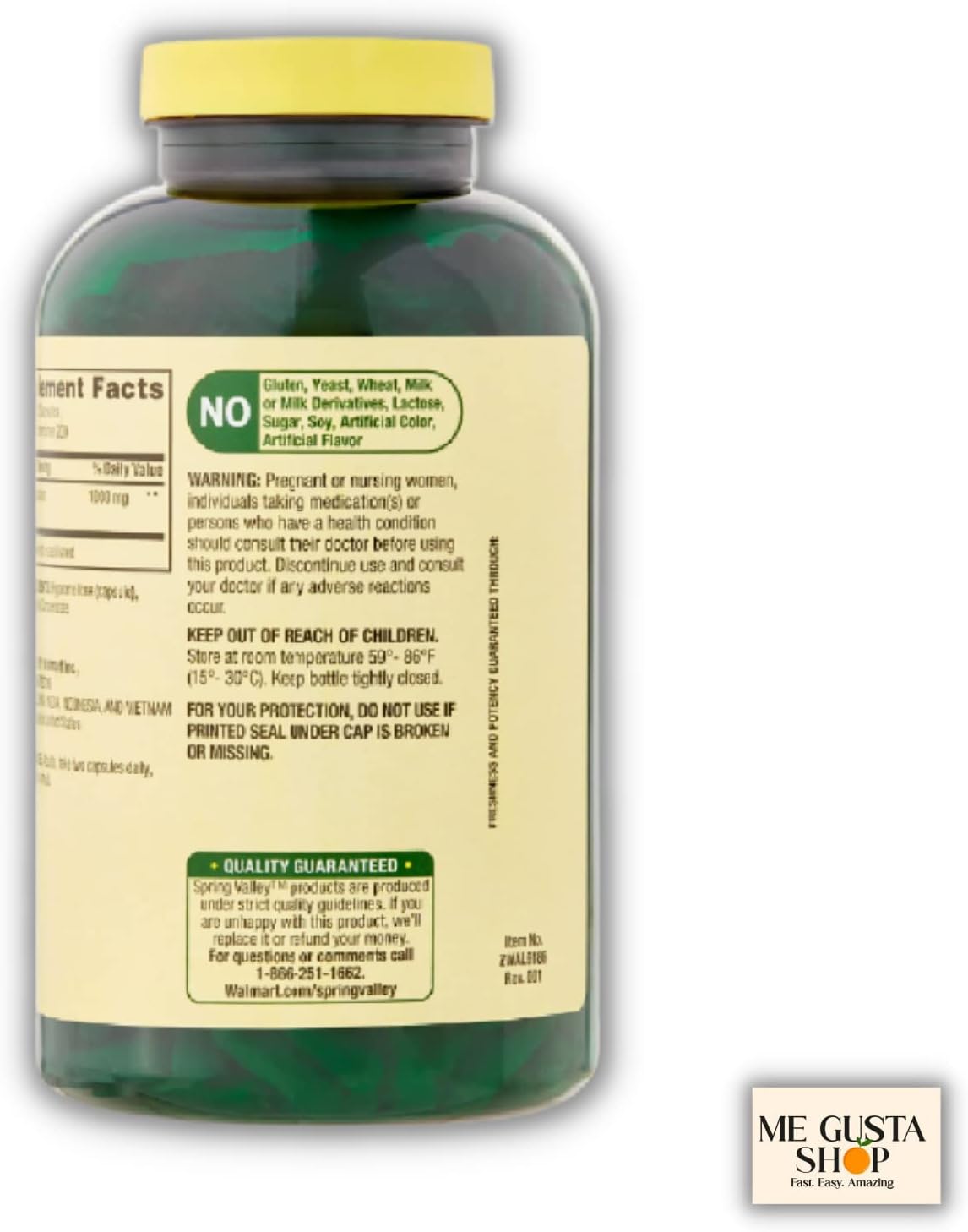 Spring Valley Cinnamon 1000 mg Dietary Supplement - 400 Count Capsules Bundle with Pill Organizer by ME GUSTA SHOP