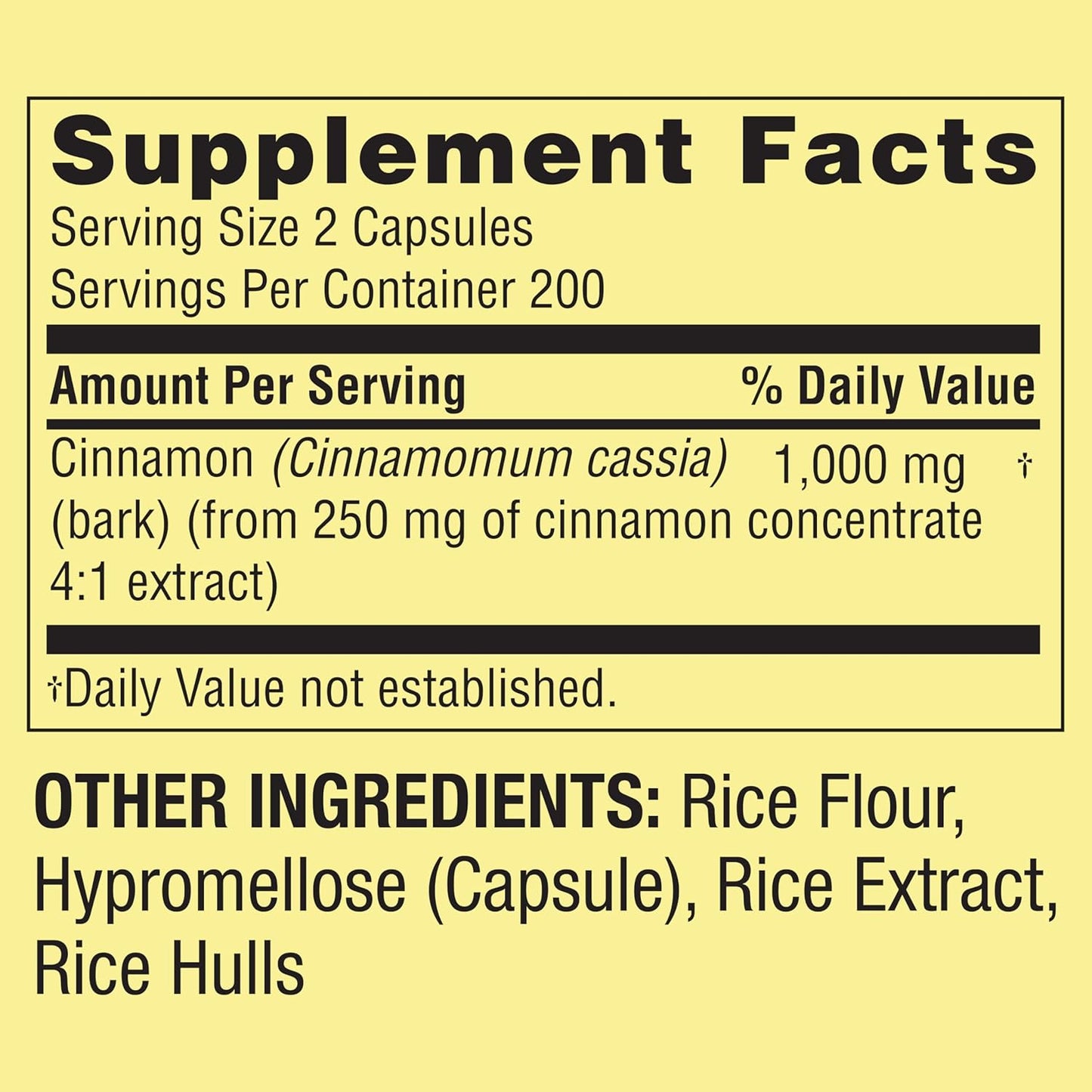 Spring Valley Cinnamon Capsules, 1000 mg, 400 Count - Dietary Supplement for Cinnamon Benefits