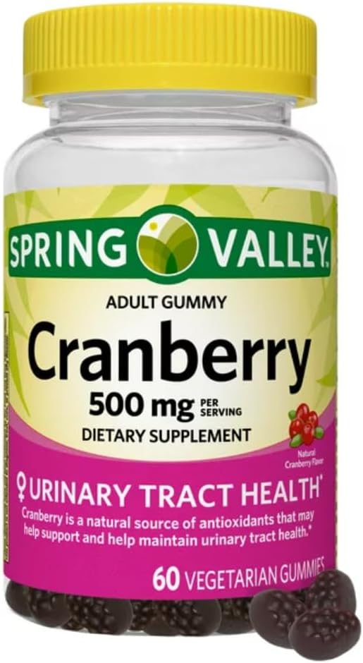 Spring Valley Cranberry Gummies - 500 mg Dietary Supplement, 60 Count