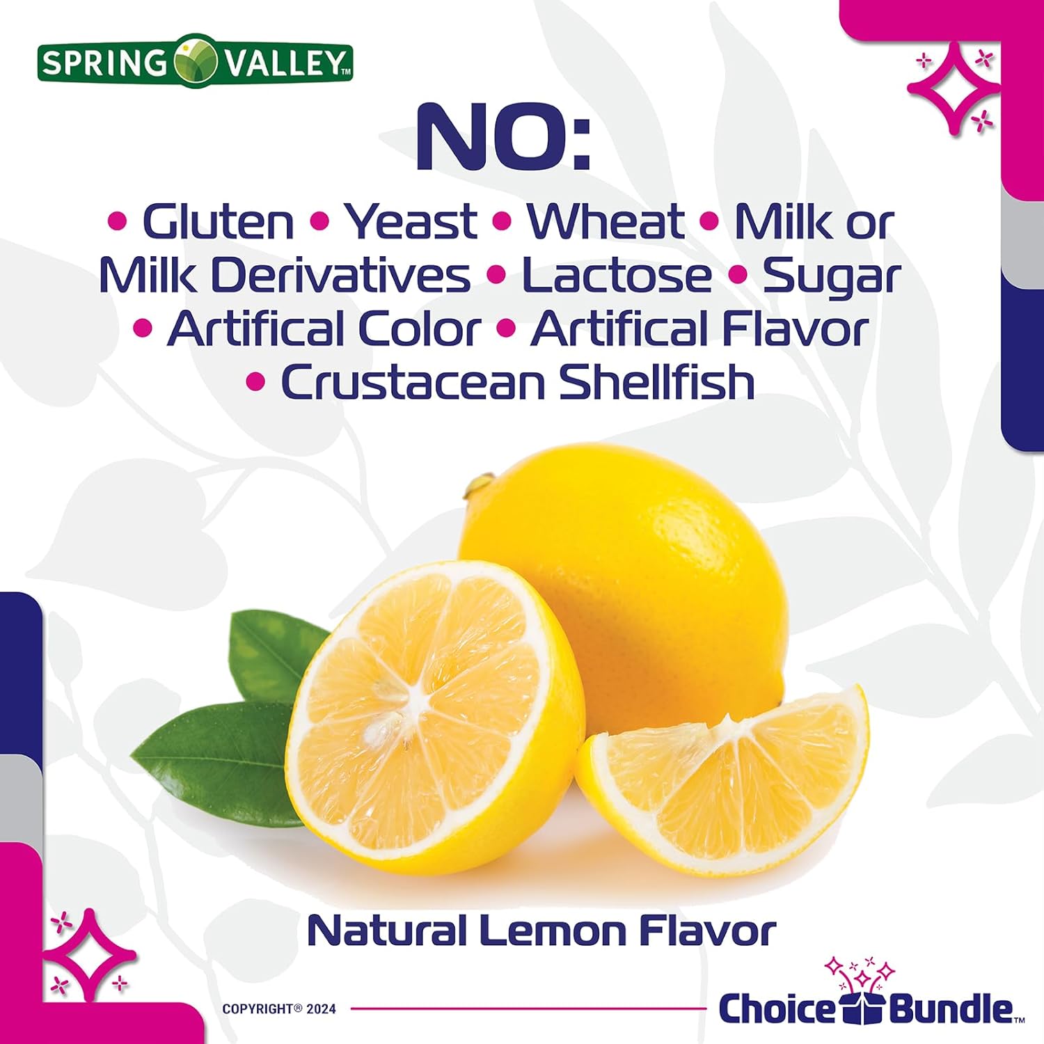 Spring Valley Fish Oil Omega-3 Fatty Acid Supplement Lemon Softgels 500mg 60 Ct 2 Pack Bundle with Vitamin Guide and Pill Container (120 Total)