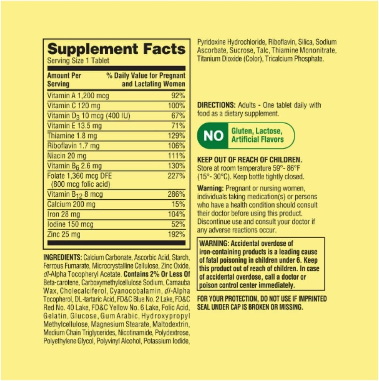Spring Valley Prenatal Multivitamin & Multimineral Tablets - 100 Count with Bonus STS Sticker