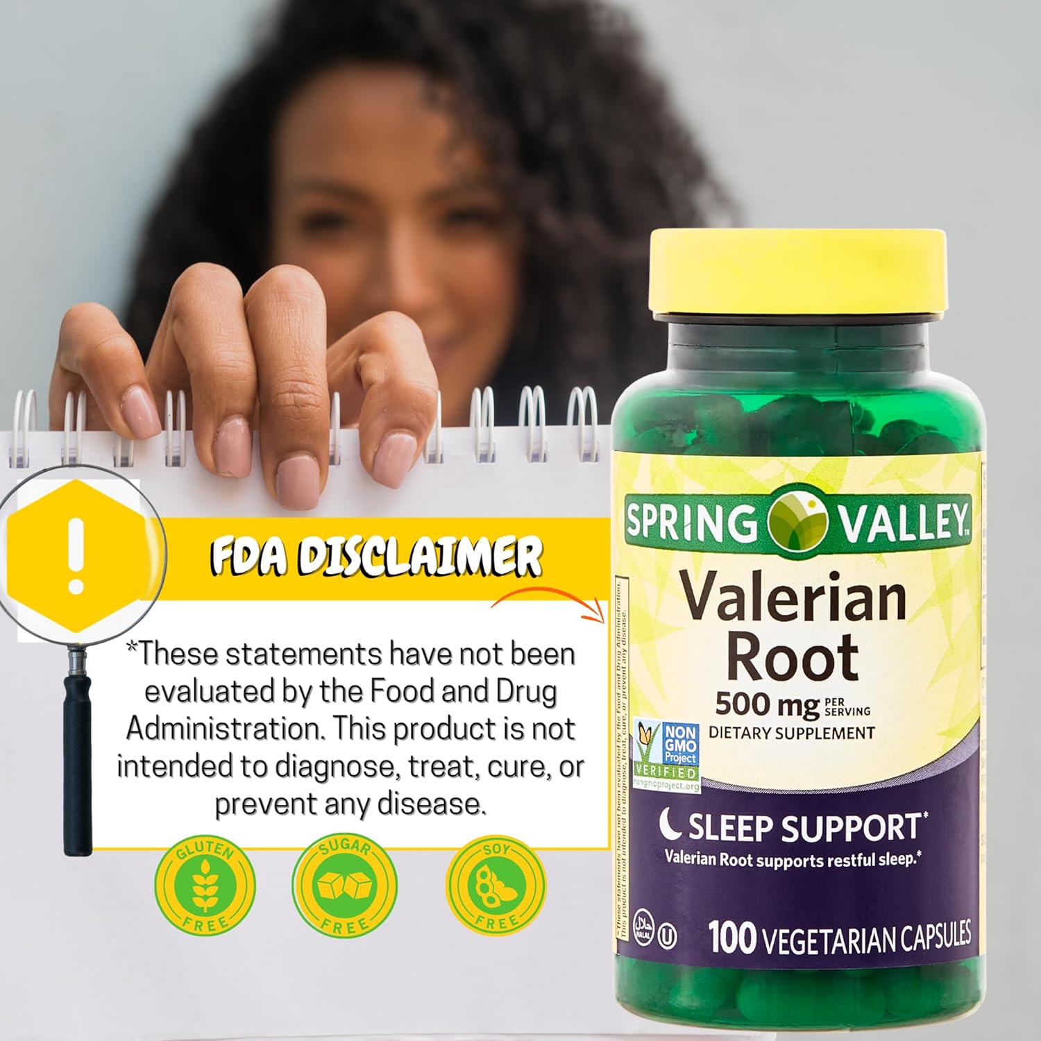 Spring Valley Valerian Root 500mg Vegan Capsules - Natural Sleep Support Dietary Supplement, 300 Count