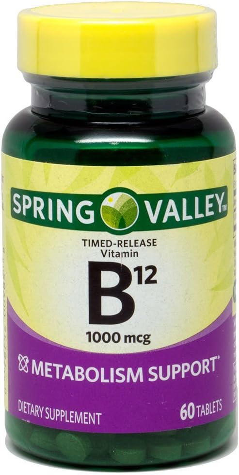 Spring Valley Vitamin B-12 1000 mcg Timed Release Tablets - 60 Count Bottle