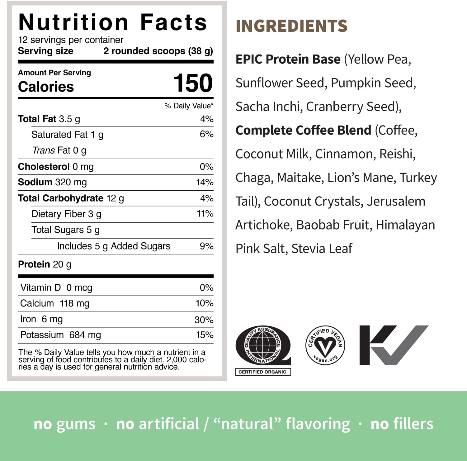 Sprout Living Epic Protein Pro Collagen with Mindful Matcha and Real Sport, Complete Coffee - 12 Servings