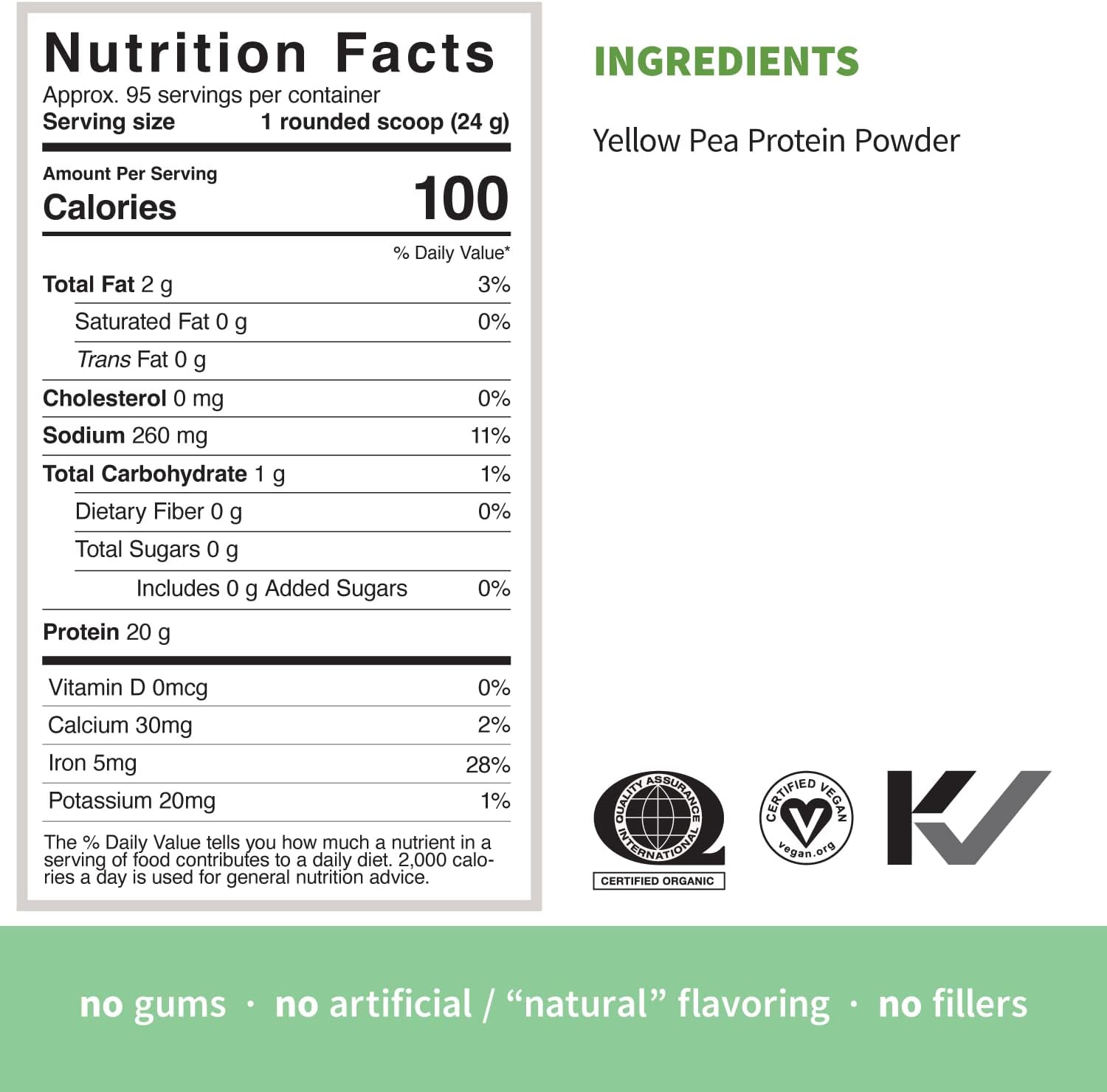 Sprout Living Organic Pea Protein Powder - 20g Plant Based Protein, No Artificial Sweeteners, Vegan Keto Drink Mix - 5lb