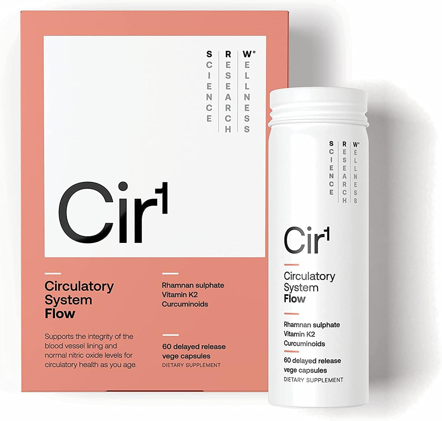 SRW Laboratories Cir¹ Flow Supplement - Promotes Healthy Blood Pressure & Nitric Oxide Levels, Enhances Blood Vessel Health - 60 Count