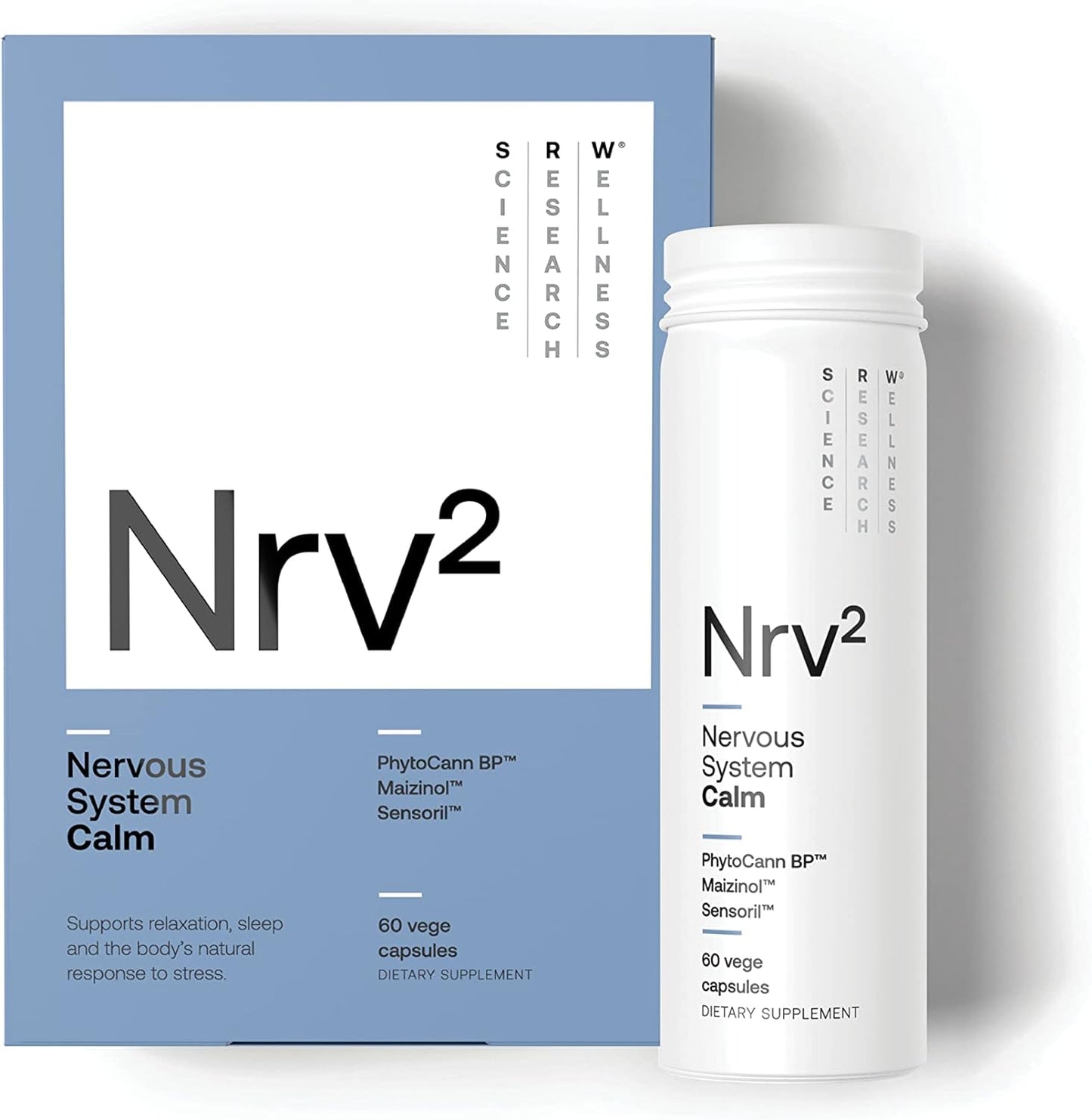 SRW Laboratories Nrv² Calm Supplement - Stress & Sleep Relief - Nervous System Support - 60 Capsules