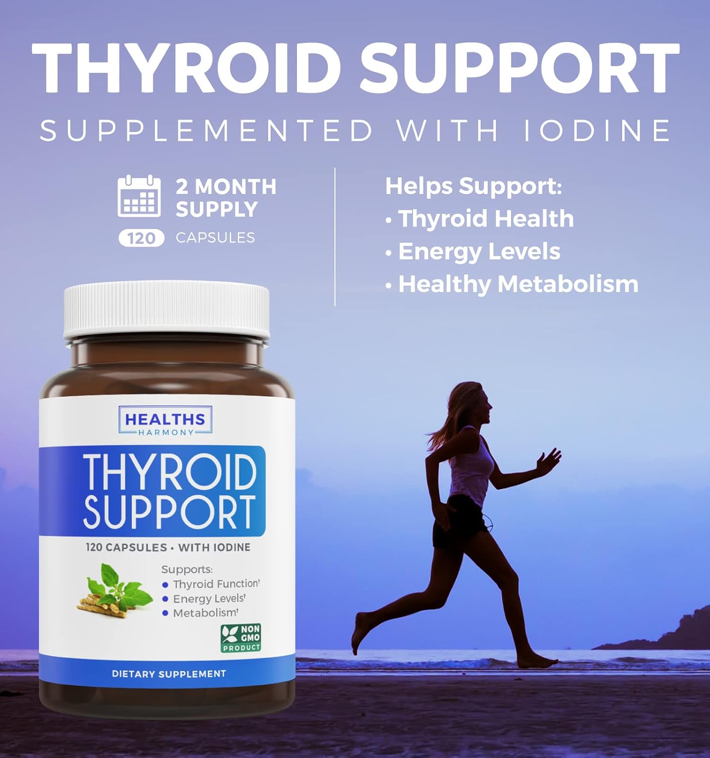 St. John's Wort & Thyroid Support Bundle for Mood Boost and Energy Improvement - Non-GMO with Hypericin Extract & Iodine