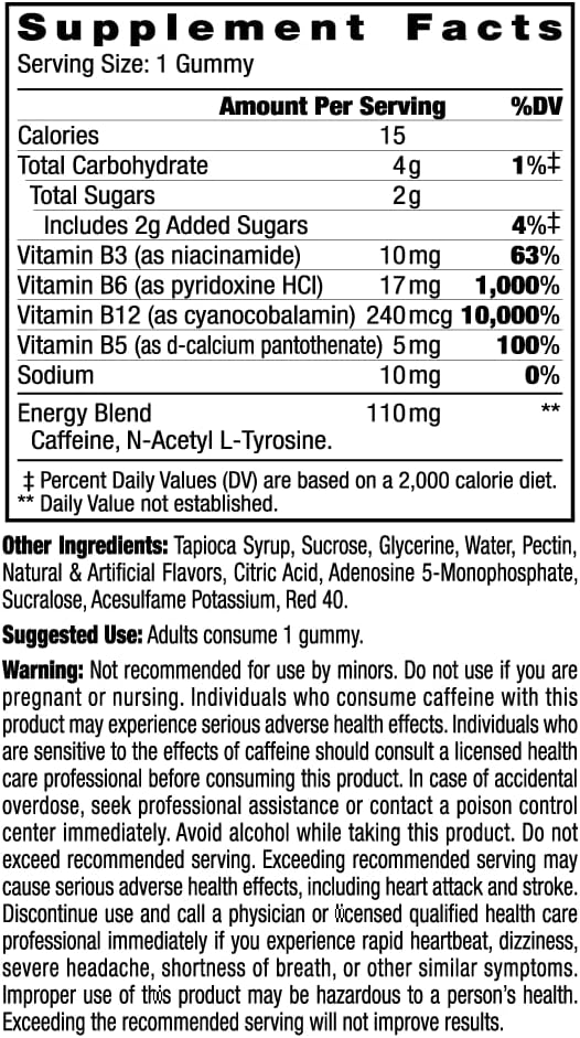 Stacker2 Chewable B12 Gummies - 10,000% Daily Value - 6 Count Pack