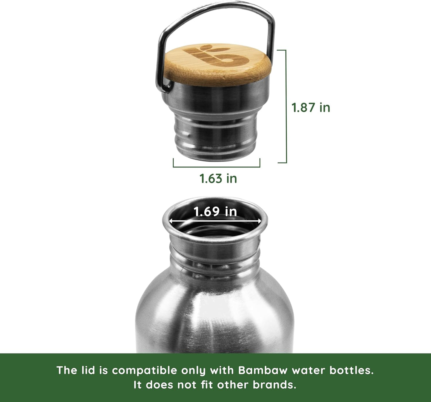 Stainless Steel Wide Mouth Screw Top Water Bottle Lid Replacement - BPA Free & Compatible with Most Bottles