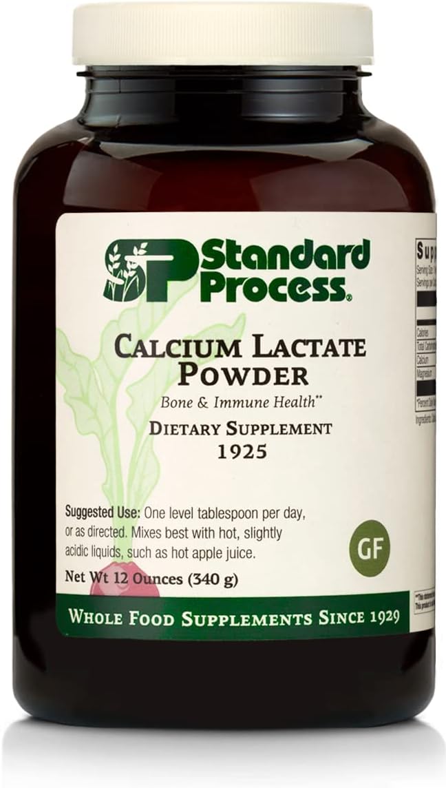 Standard Process Calcium Lactate Powder - Immune and Bone Support Supplement with Magnesium and Calcium - 12 Ounces