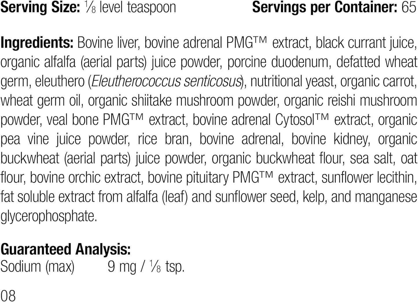Standard Process Canine Adrenal Support Powder Supplement for Liver & Kidney Health - 25g