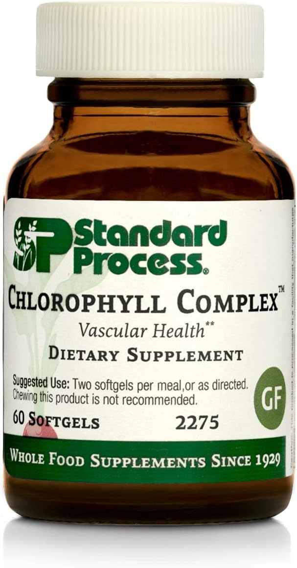 Standard Process Chlorophyll Complex Softgels - Immune and Antioxidant Support with Vitamin A and Sunflower Lecithin - 60 Count