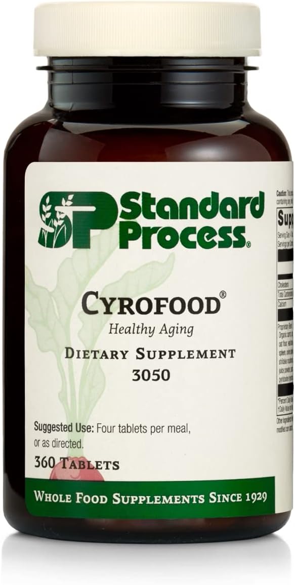Standard Process Cyrofood Supplement - Healthy Aging Support with Bovine Adrenal & Reishi Mushroom - Whole-Food Based 360 Tablets